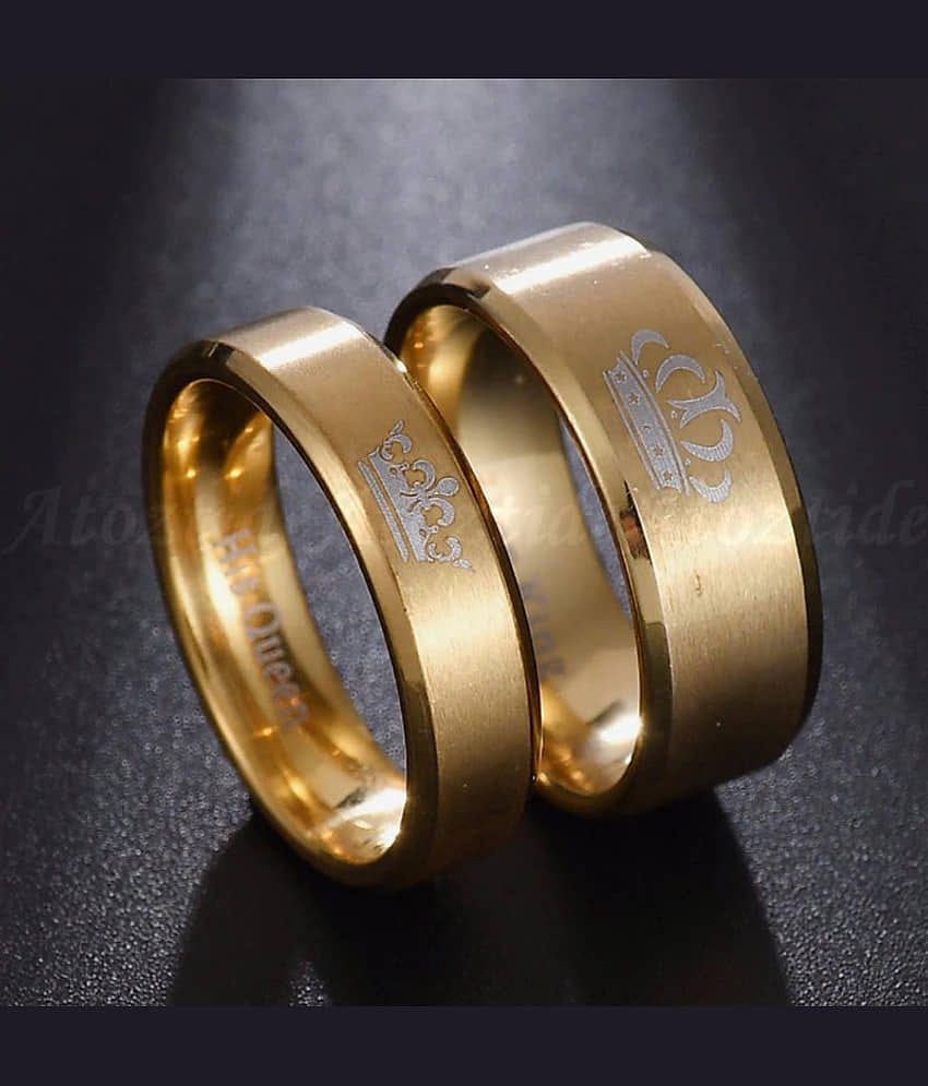 Thrillz Gold Couple Ring ( Pack of 2 )