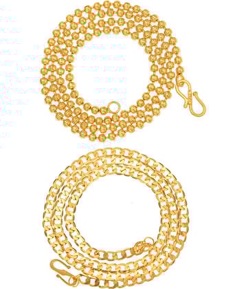 AanyaCentric Combo of 2 Gold Plated 28inches Long Fashion Chain