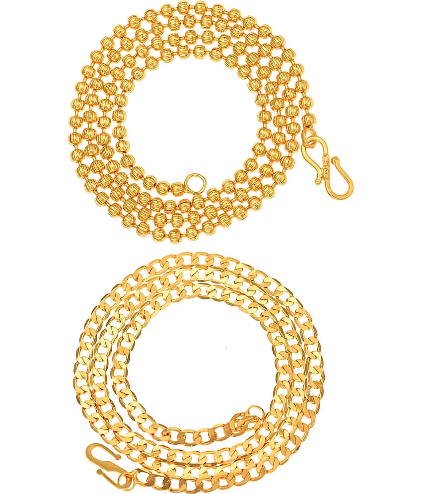 AanyaCentric Combo of 2 Gold Plated 28inches Long Fashion Chain