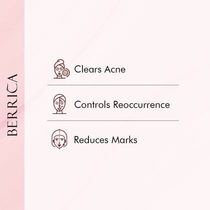 Berrica Strawberry Acne Control gel with Blueberry & Aloe Vera for Women | Clears Acne & Reduces Marks | Paraben Free | Dermatologically Tested | For All Skin Types (30g)