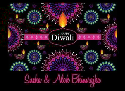 Happy Diwali Gift Tags/ Gift Stickers - Colourful Constellations-Flat Cards Without Ribbons / Set of 10