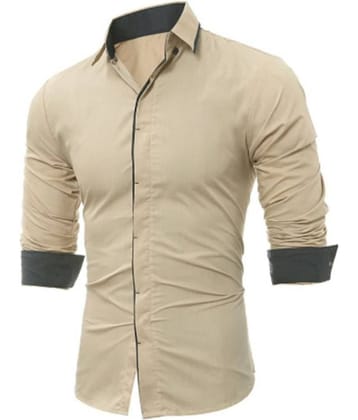 X-men 100 Percent Cotton Beige Solids Shirt