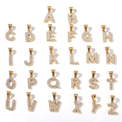 trend punk 18k gold women men mini diamond a-z initial stainless steel letter charms necklace trend punk 18k gold women men mini diamond a-z initial stainless steel letter charms necklace