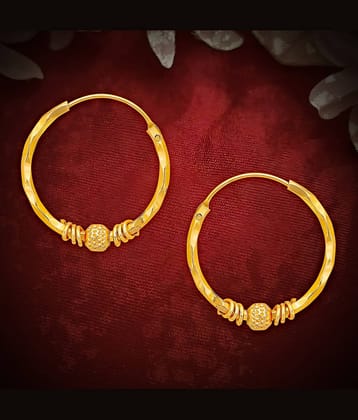 Drashti Collection Golden Bali Earrings ( Pack of 1 )
