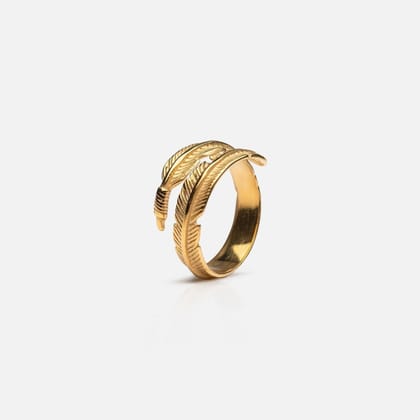 FEATHER RING (GOLD)-S