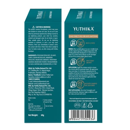 Yuthika Professional Blonder Powder for Hair 60gm Multi Techniques Hair Lightning Powder, Pristine Blonde Radiance