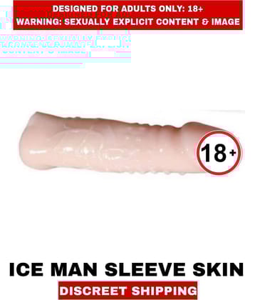 Premium Quality New Sexy toy Ice Man Skin Single Hole Penis Sleeve Extenders Pure Silicon  Penis  Extenders For Men
