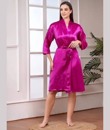 Poorak Pink Free Size Bathrobe ( Pack of 1 )