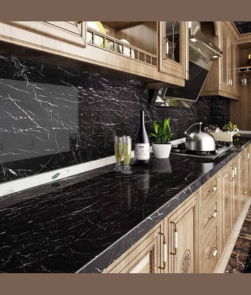 Geeo Premium Black Marble Design Wallpaper 60cm x 2m (Pack of 1)