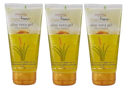 Patanjali Saundarya Aloe Vera Gel With Kesar Chandan, 150ml (Pack of 3) Patanjali Saundarya Aloe Vera Gel With Kesar Chandan, 150ml (Pack of 3) - 150 ml (Pack of 3)