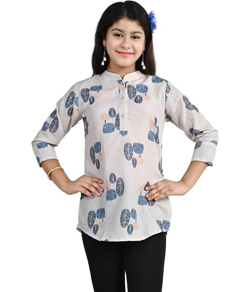 Arshia Fashions Pack of 1 Girls Cotton Blend Tunic ( White )