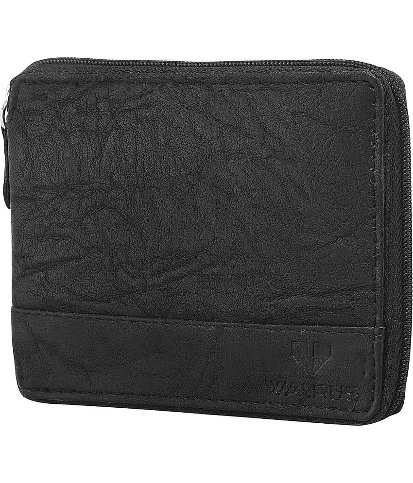 Walrus - Black Faux Leather Men's Regular Wallet ( Pack of 1 )