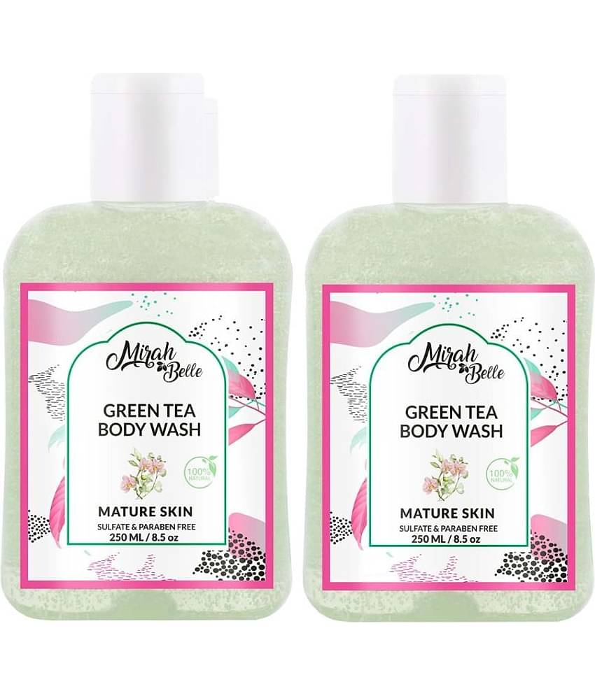 Mirah Belle Green Tea Body Wash Anti - Aging - Kills Virus, Germs and Bacteria Body Wash 500 mL Pack of 2
