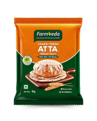 Farmveda Chakki Fresh Atta (Wheat Flour) - 1kg