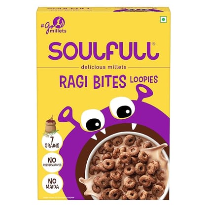Tata Soulfull Multigrain Choco Loopies - Chocolate Flavour, High In Ragi, No Preservatives, 200 g