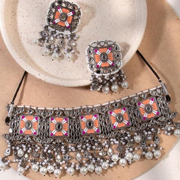Mirror Choker Jewellery Set