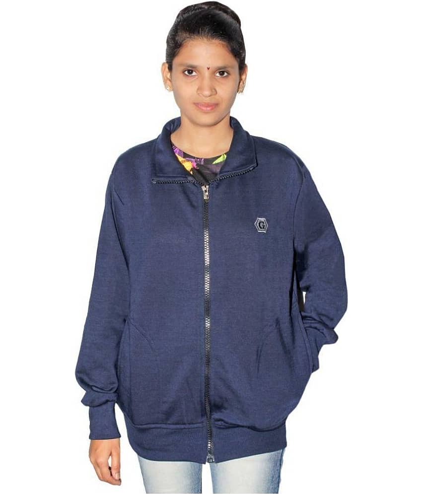 Goodluck Woollen Blue Hooded Sweatshirt