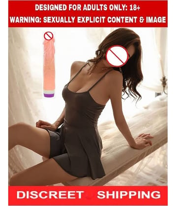 9" Long & Soft Sexy Real Felling Skin Colored Vibrating Dildo For Sexy Girls Vagina - By CRAZYNYT