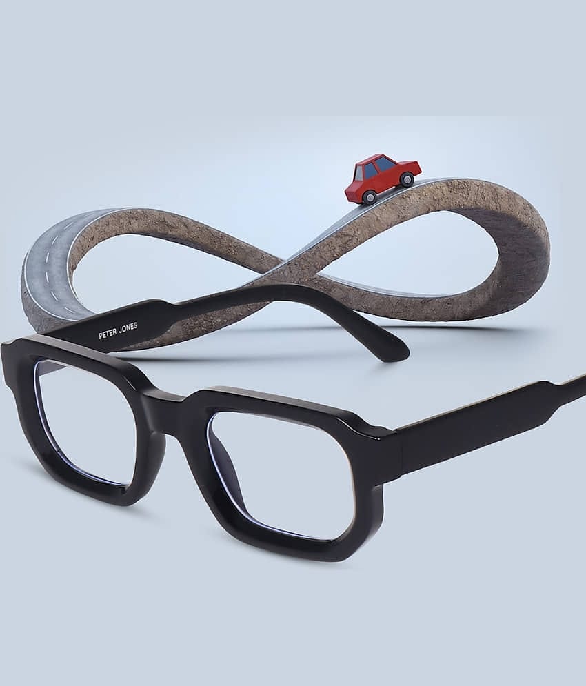 Peter Jones Black Full Rim Rectangular Computer Glasses ( Pack of 1 )