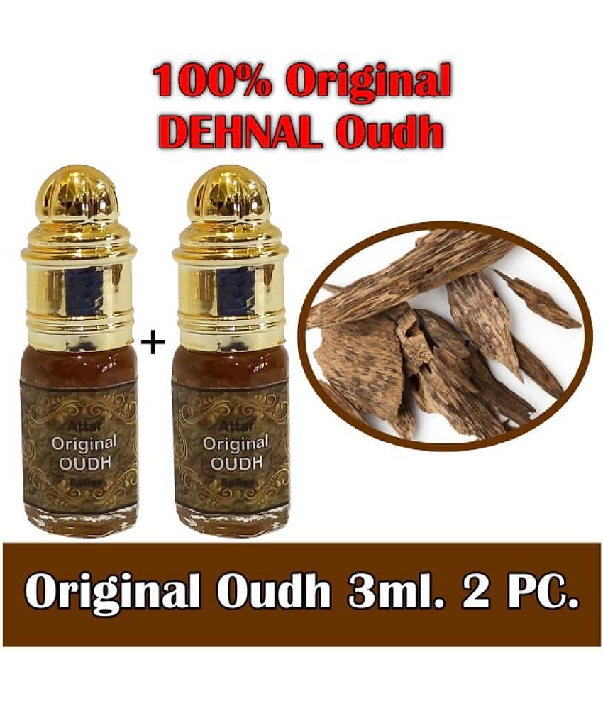 INDRA SUGANDH BHANDAR - Original Dehnal Oudh Pure Agarwood Attar For Men & Women 3mlEach Pack Of 2
