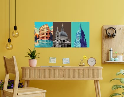 "WORLD ARCHITECTURES ANIMATION"- Shiny & Sturdy Metallic Poster Art That Pops & Sticks-A3