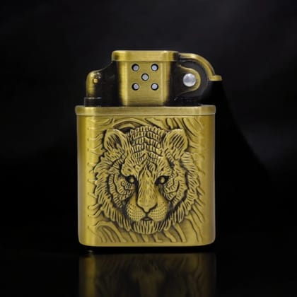 Classic Vintage Metal Lighter - Timeless Style for Every Generation-Lion Head