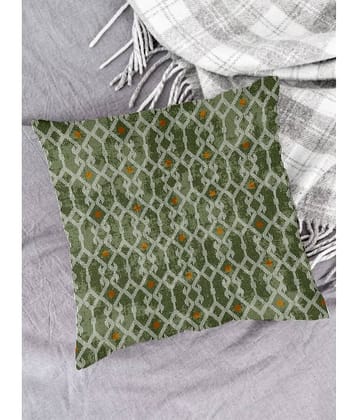 Houzzcode Single Green Pillow Cover