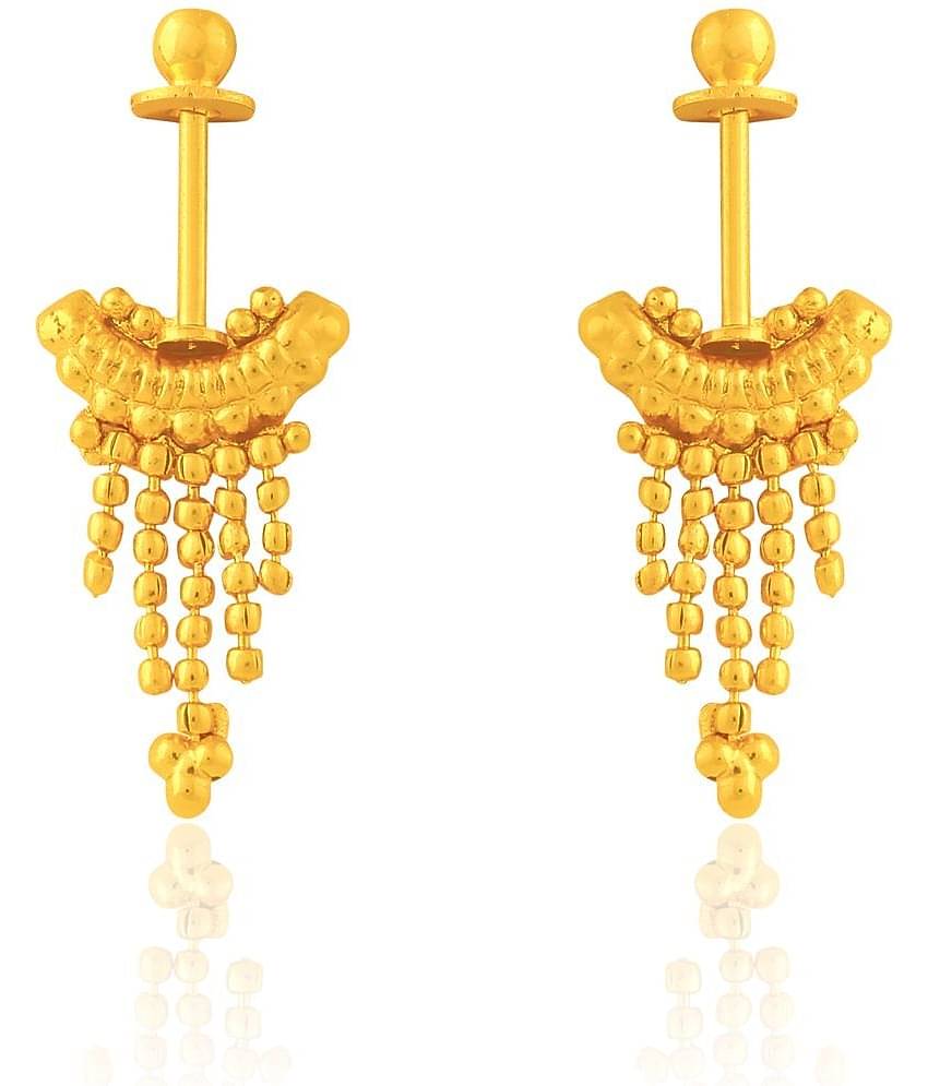 LUV FASHION Golden Threader Earrings ( Pack of 1 )