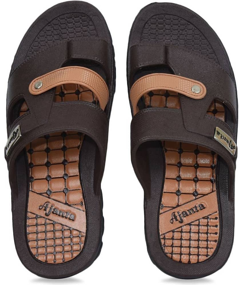 Ajanta - Brown Men's Leather Slipper