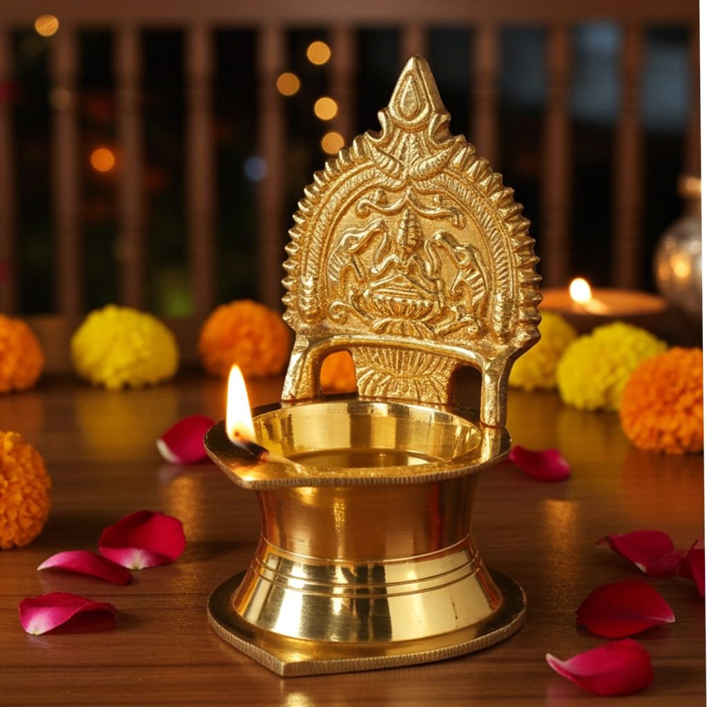 Brass Kamakshi Deepak No. 12 (ZMAS392 D)