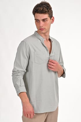 Lock - Cotton Viscose Kurta Shirt - Pista-S-38 / PISTA