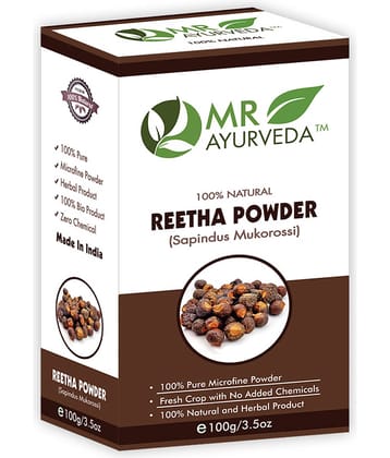 MR Ayurveda 100% Herbal Reetha Powder Hair Scalp Treatment 100 g