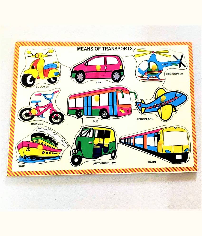 Peters Pence -  9 SET OF  TRANSPORT MODES OF  PUZZLE BOARD FOR KIDS PRE PRIMARY EDUCATION