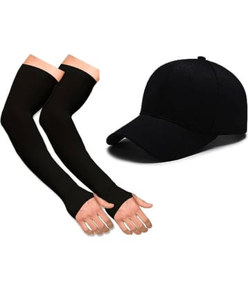 THRIFTKART Pack of 1 Cotton Blend Men's Cap ( Black )