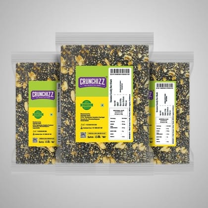 Crunchizz COMBO I 3 Packet BLACK SESAME CHIKKI CANDY BAR I Total - 300 Grams