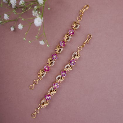 Radiant Red-White Ear Chain-Red-White / Matte Red