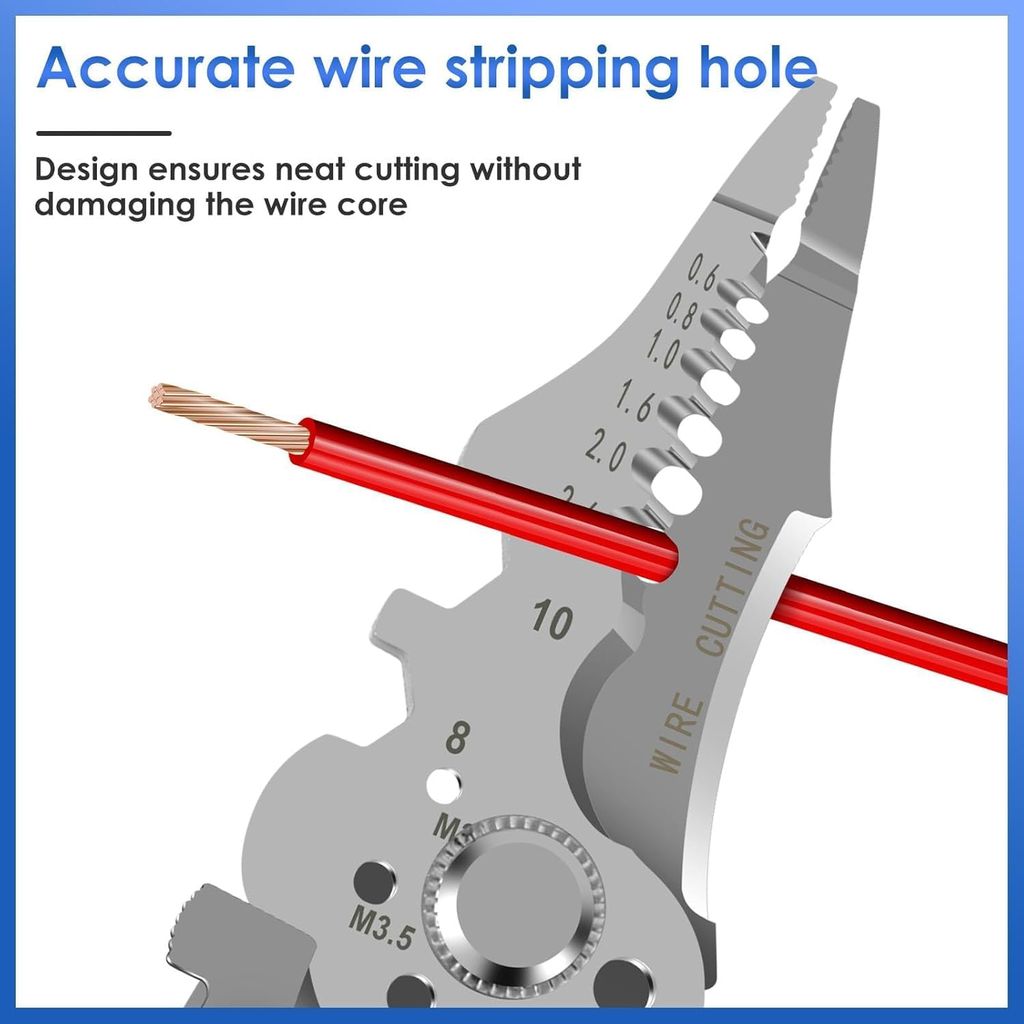 All-in-1 Multifunction Stainless Steel Wire Stripper, Cutter & Crimper – Heavy-Duty Cable Stripping & Wiring Tool for Electrical, Automotive, and DIY Use