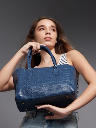 Azure Dark Blue Handbag-Handheld Bag