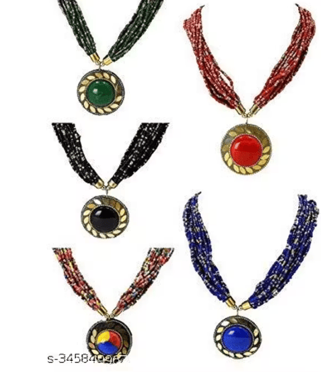 5PC COMBO SET Women Stylish BEADS necklace set (Handicraft necklace)