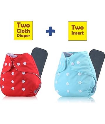 CHHOTA PACKET FREE SIZE REUSABLE 2 CLOTH DIAPER WITH 2 Grey INSERT - PACK OF 4