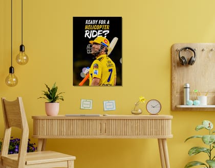 "Dhoni's Helicopter Shot"- Shiny & Sturdy Metallic Poster  Art That Pops & Sticks-A3