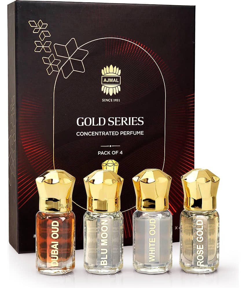 Ajmal Gold Series Concentrated Perfume Unisex Gift Set for Men & Women Pack of 4 - 5ML each