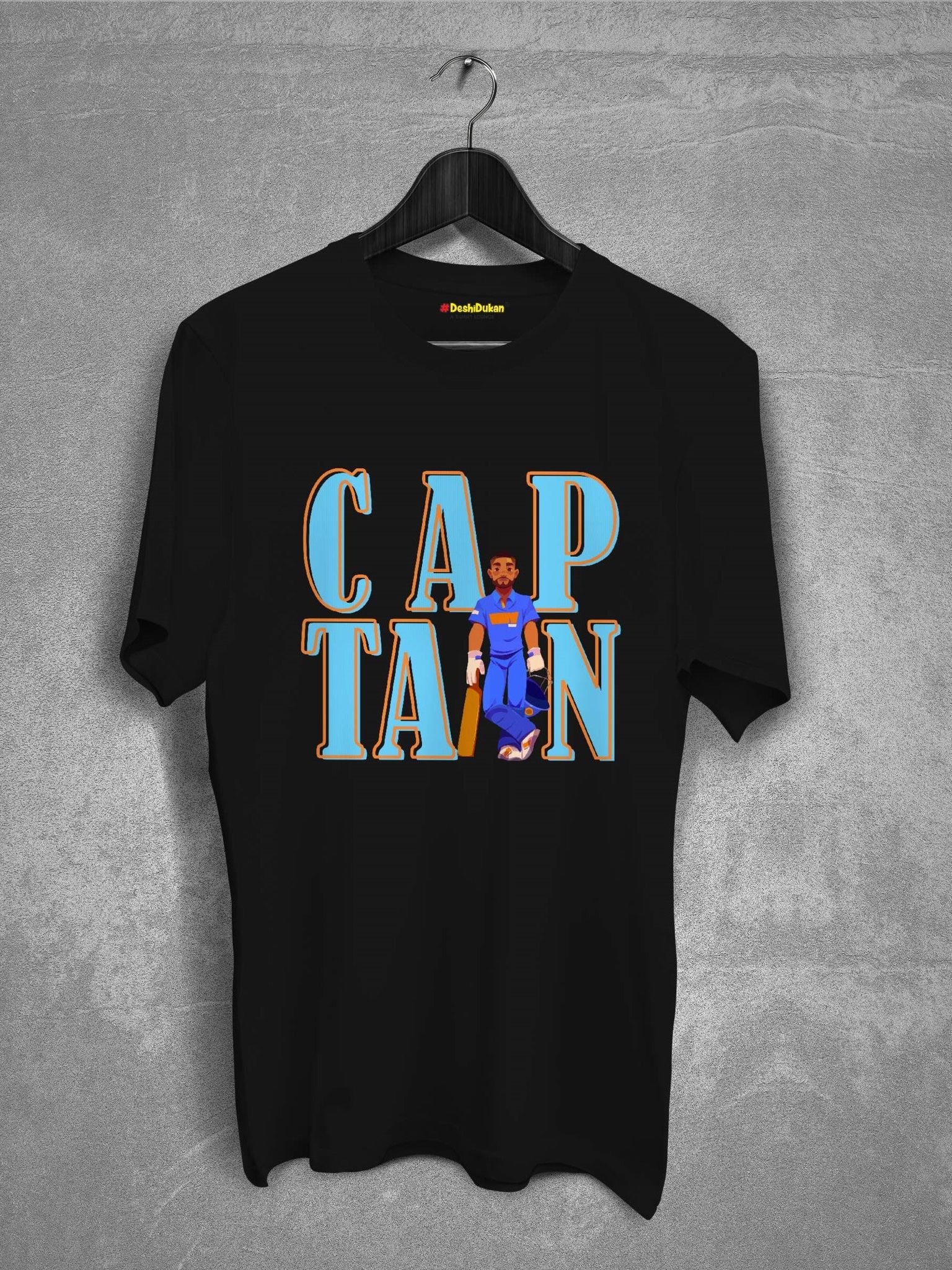 Captain Cricket T-shirt-Black / XS