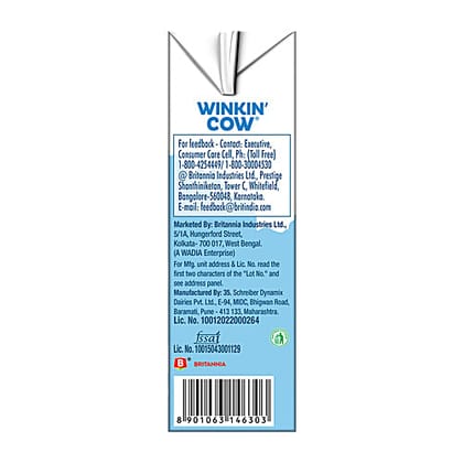 Britannia Winkin' Cow Vanillicious Thick Milkshake, 4x200 ml Multipack