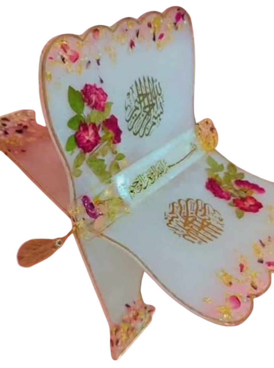 Customizable Resin Rehal with Bookmark - Elegant Book Decor