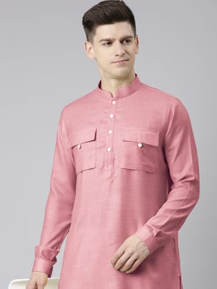 Old Rose Pathani Kurta Set-XS/36 / Only Pathani - No Lowers