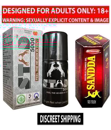 Stud 5000 DLAY spray & Double Power Sandda Massage oil For Men