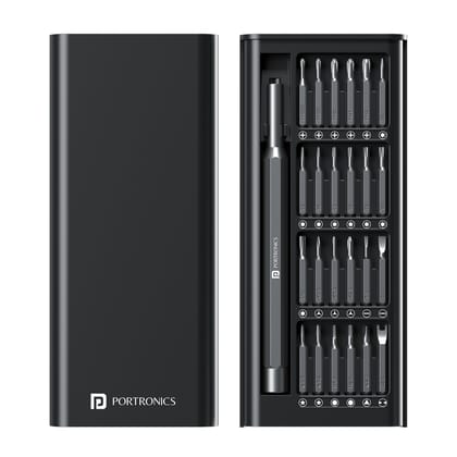 Portronics Bit Box Travel Friendly, Magnetic Bit Holder, Compact, 24-in-1