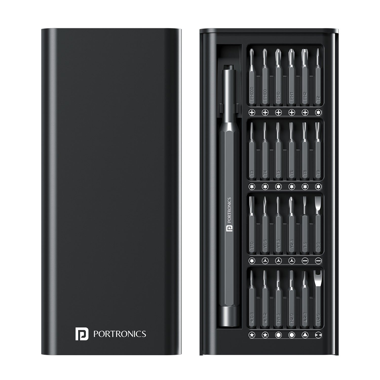 Portronics Bit Box Travel Friendly, Magnetic Bit Holder, Compact, 24-in-1