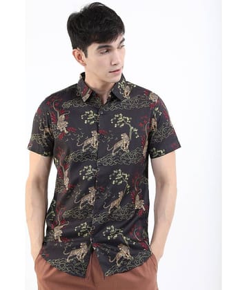 Ketch 100% Cotton Regular Fit Printed Half Sleeves Men's Casual Shirt - Grey ( Pack of 1 )